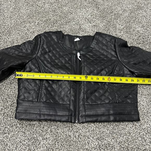 New with tags, VENUS Faux-Leather Quilted Jacket Black, Size 16 - Picture 10 of 14